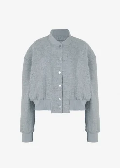 The Frankie Shop Debbie Wool Bomber Grey Melange Clearance