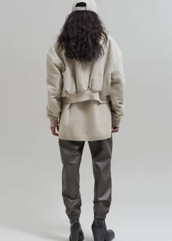 The Frankie Shop Debbie Wool Bomber Taupe Melange Discount