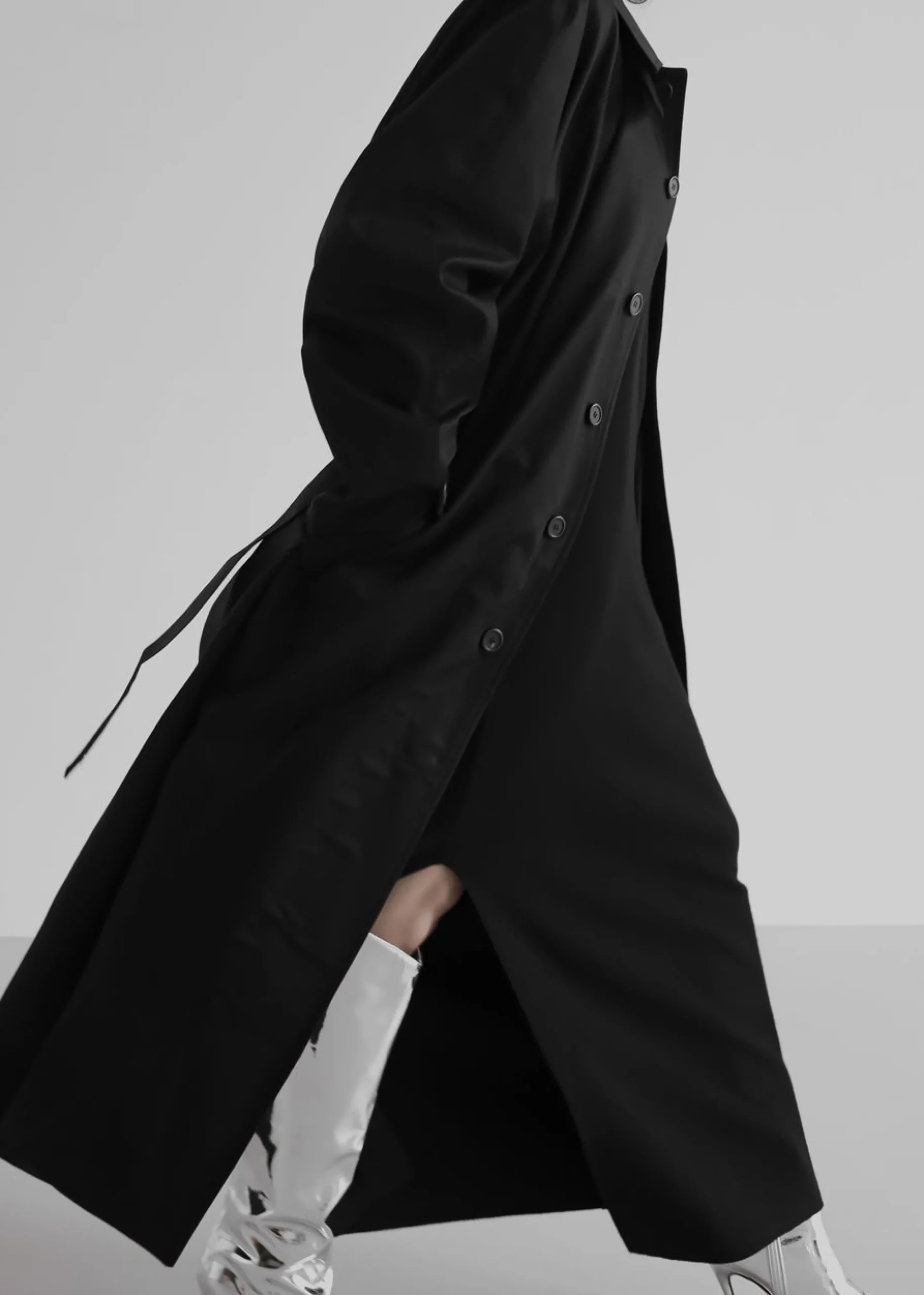 The Frankie Shop Decima Trench Coat Black Discount