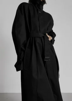 The Frankie Shop Decima Trench Coat Black Discount