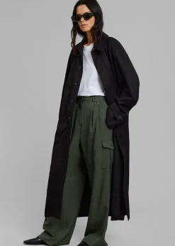 The Frankie Shop Decima Trench Coat Black Discount