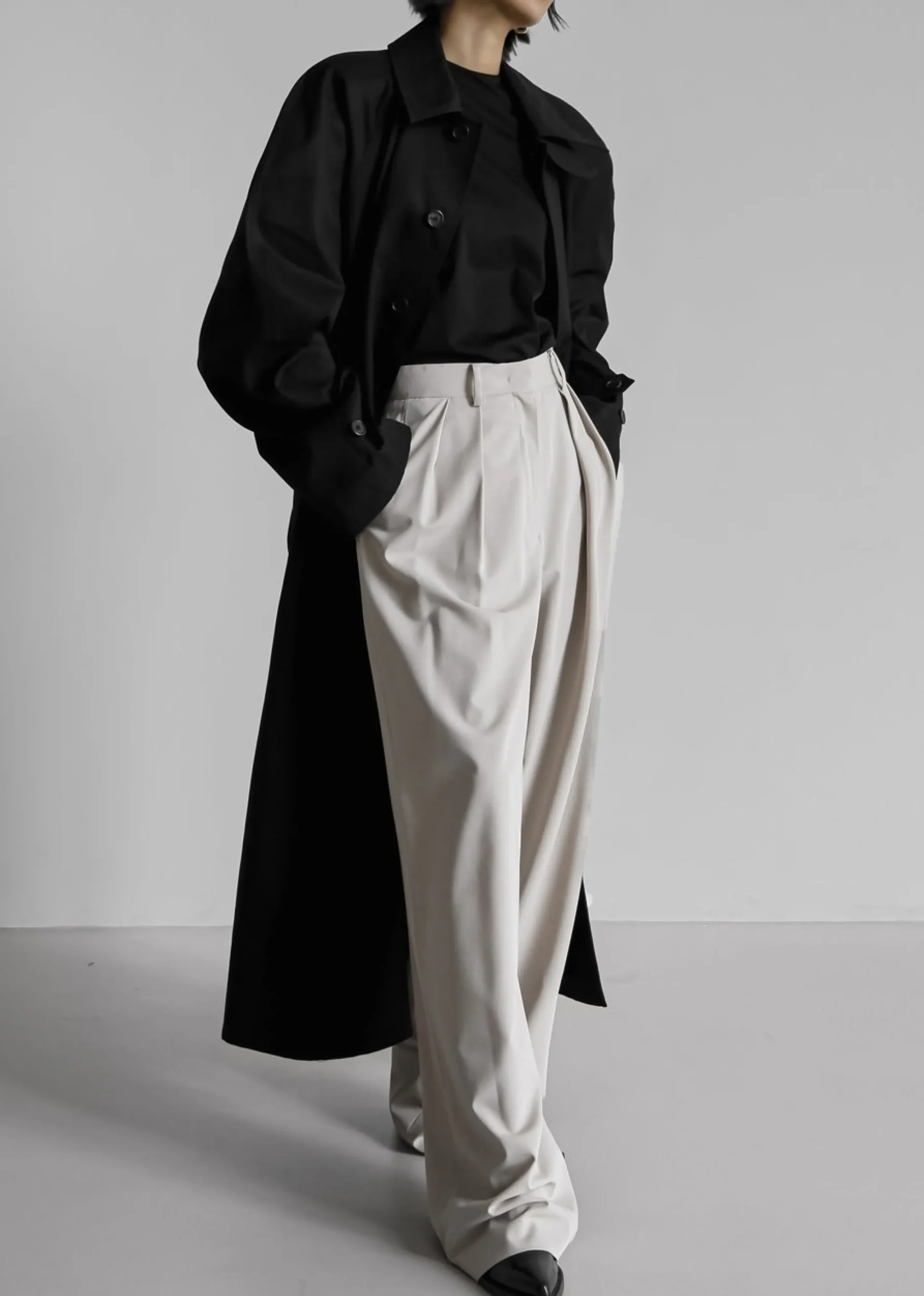 The Frankie Shop Decima Trench Coat Black Discount