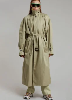 The Frankie Shop Decima Trench Coat Slate Green Online