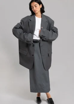 The Frankie Shop Dee Maxi Oversized Blazer Charcoal Best