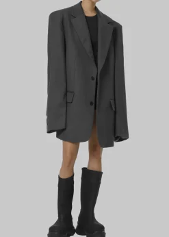 The Frankie Shop Dee Maxi Oversized Blazer Charcoal Best