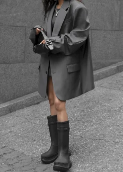 The Frankie Shop Dee Maxi Oversized Blazer Charcoal Best