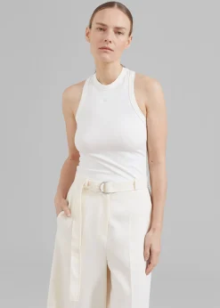 The Frankie Shop Delphi Belted Pants Cream Hot
