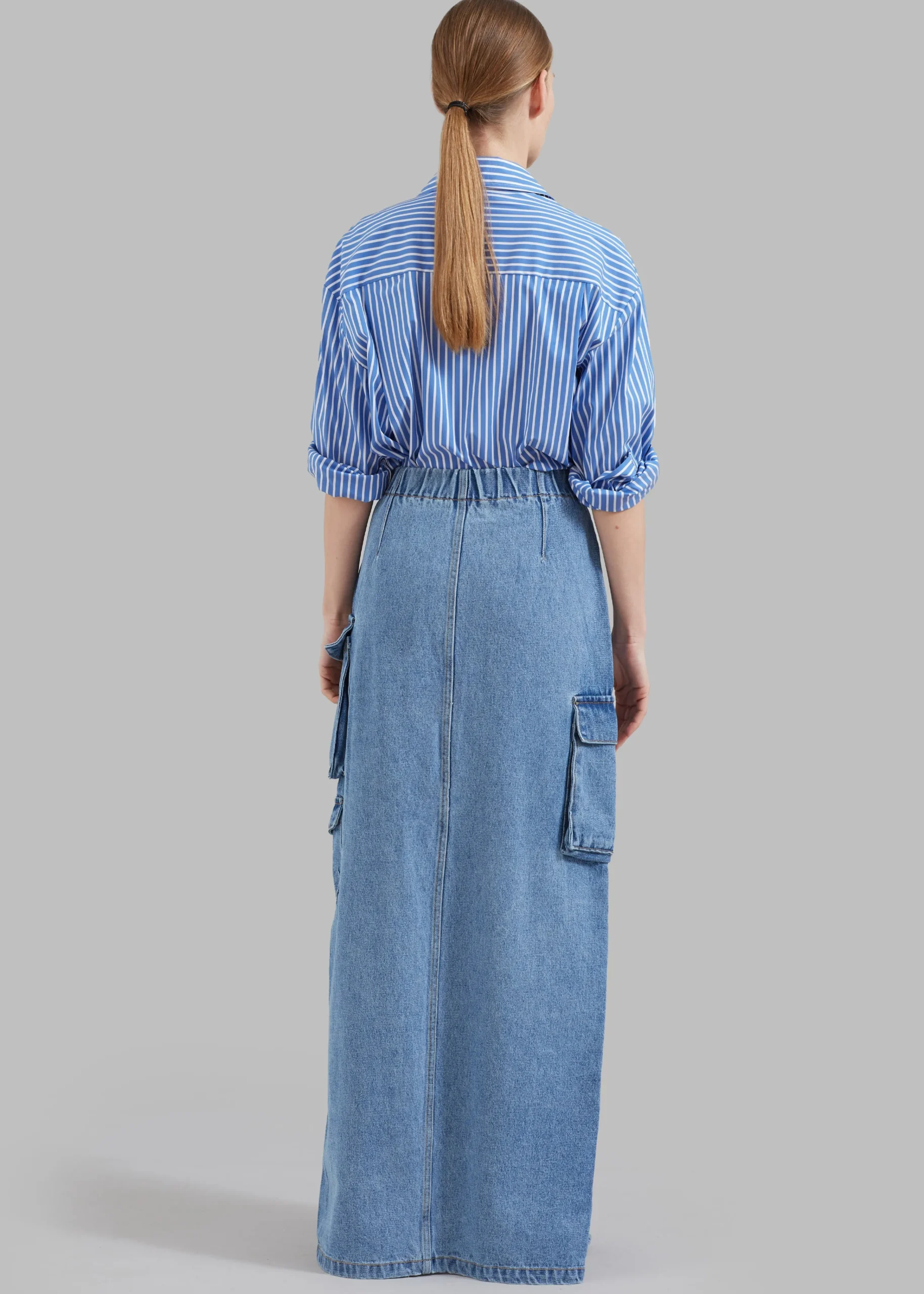 The Frankie Shop Denver Cargo Skirt Medium Wash Hot