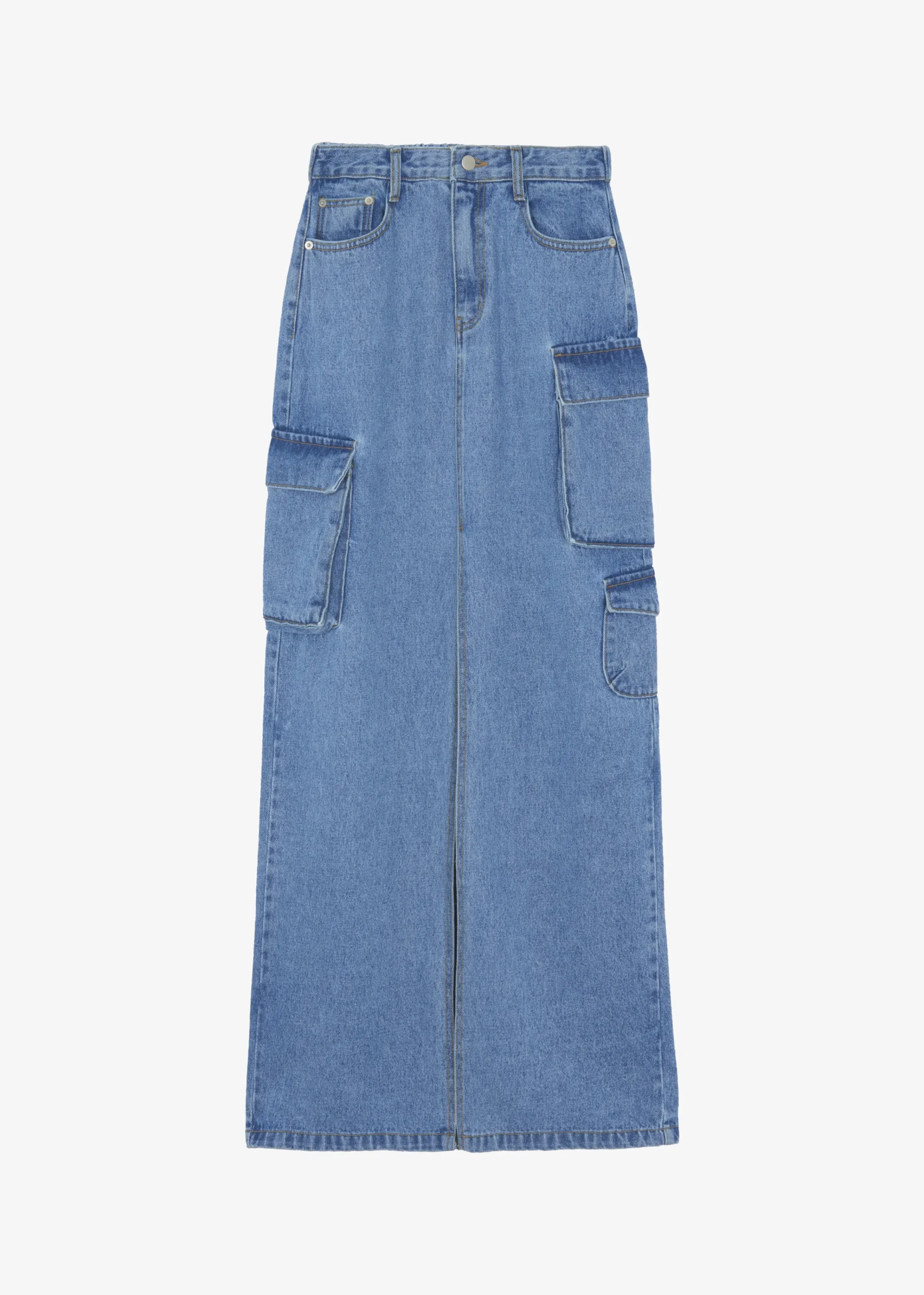 The Frankie Shop Denver Cargo Skirt Medium Wash Hot