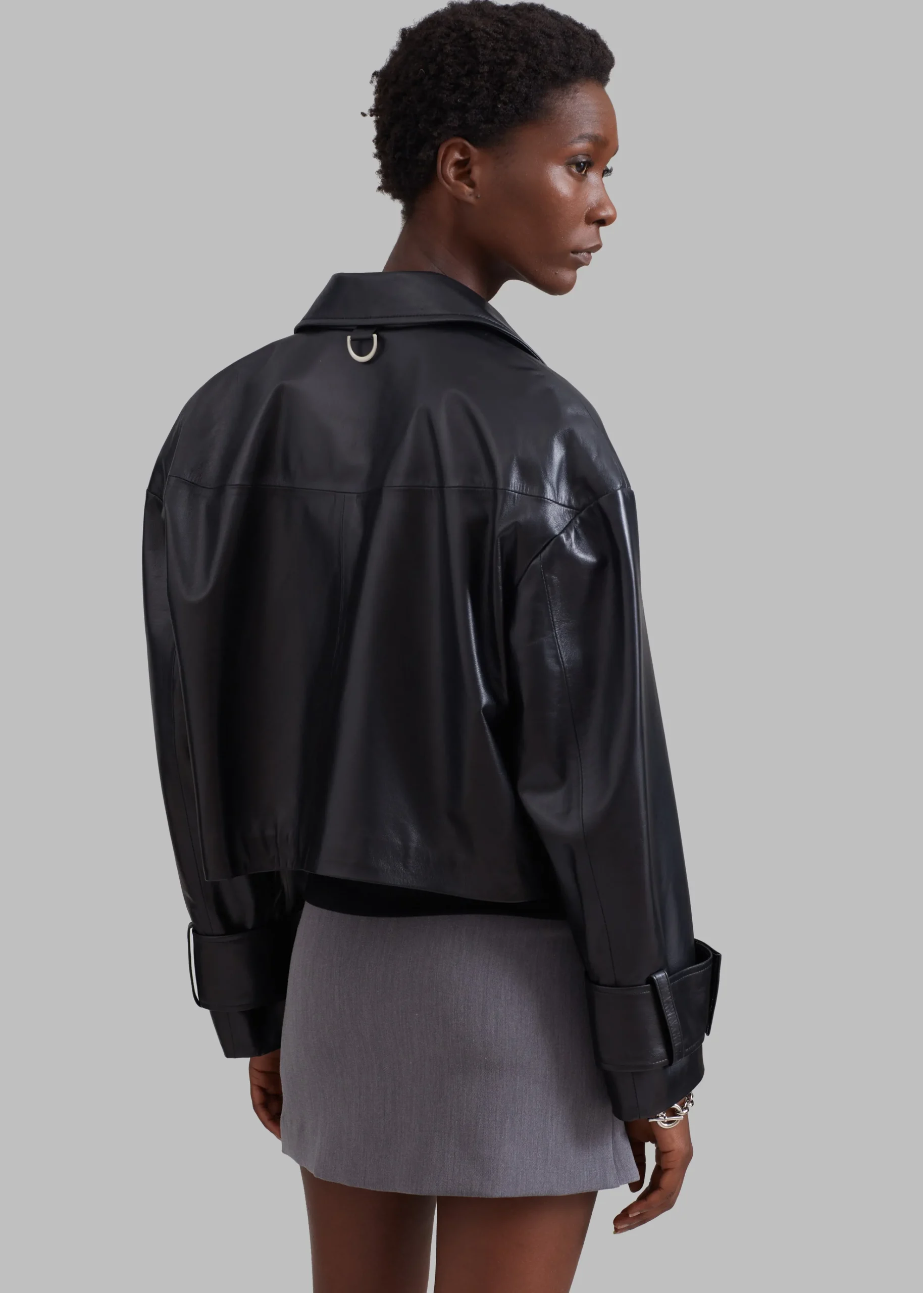 The Frankie Shop Derby Leather Jacket Black Best