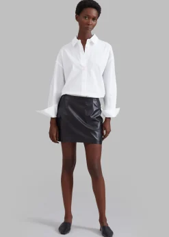 The Frankie Shop Derby Leather Mini Skirt Black New