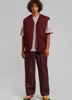 The Frankie Shop Devon Wide Zip Vest Burgundy