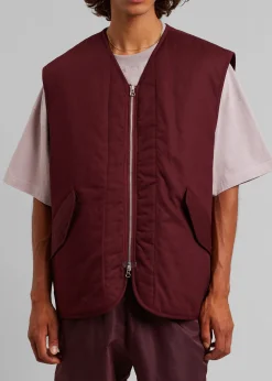 The Frankie Shop Devon Wide Zip Vest Burgundy