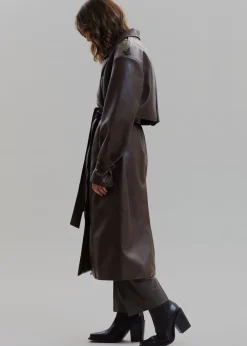 The Frankie Shop Diana Faux Leather Trench Coat Java Online