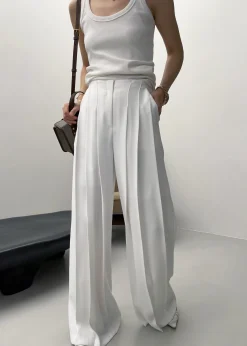 The Frankie Shop Dillon Pleated Pants White Outlet