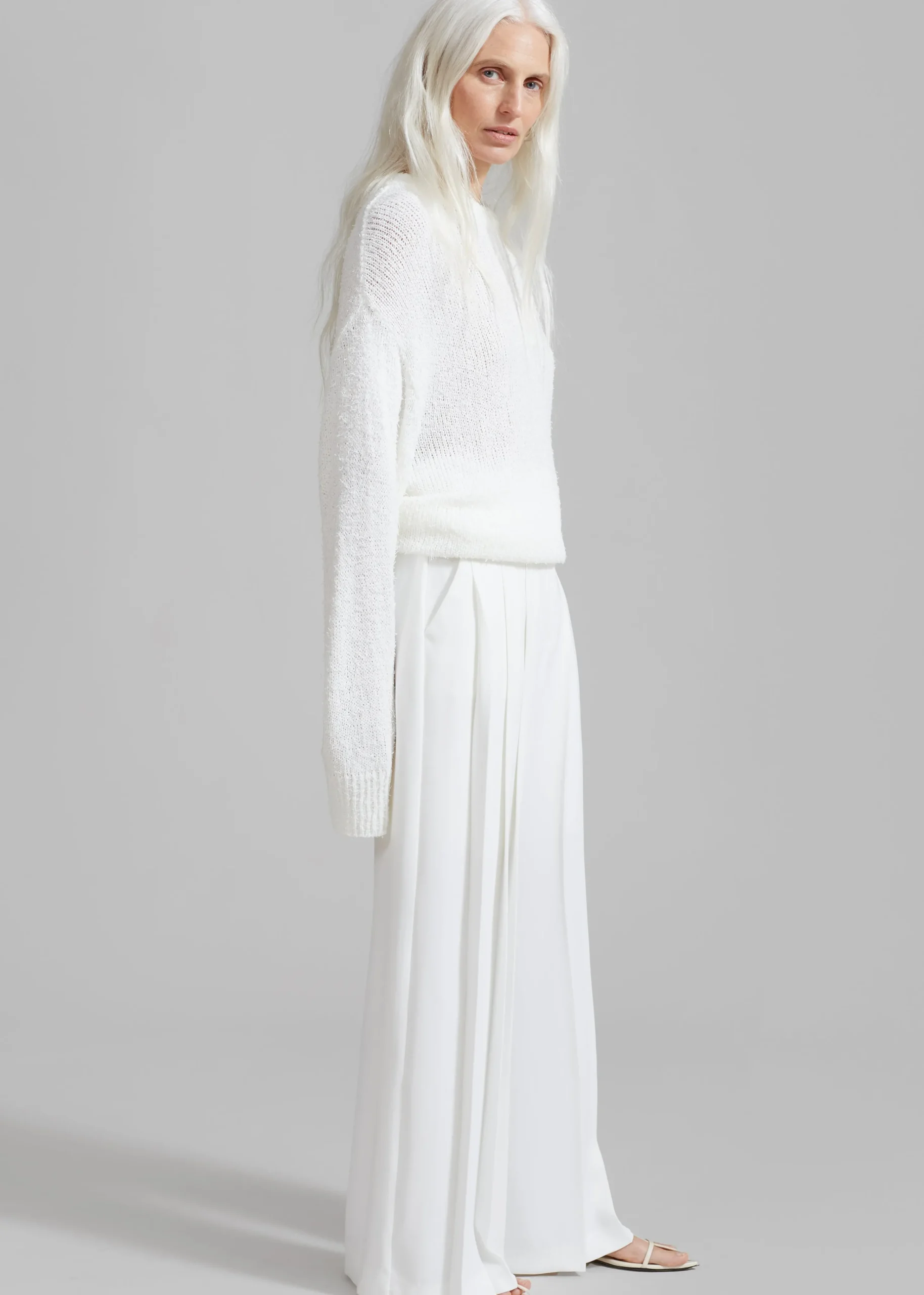 The Frankie Shop Dillon Pleated Pants White Outlet