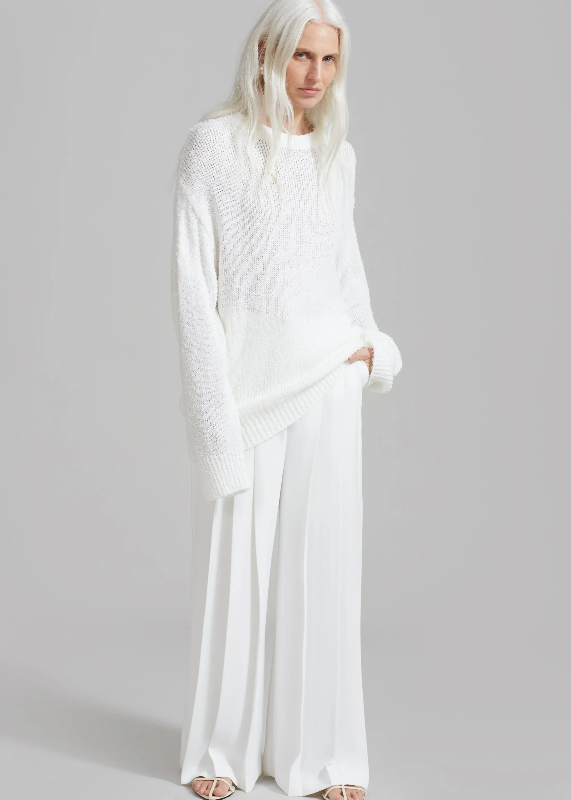 The Frankie Shop Dillon Pleated Pants White Outlet