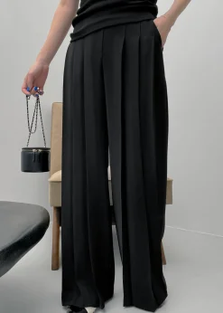 The Frankie Shop Dillon Pleated Pants Black Hot