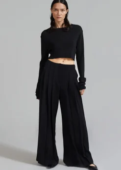 The Frankie Shop Dillon Pleated Pants Black Hot