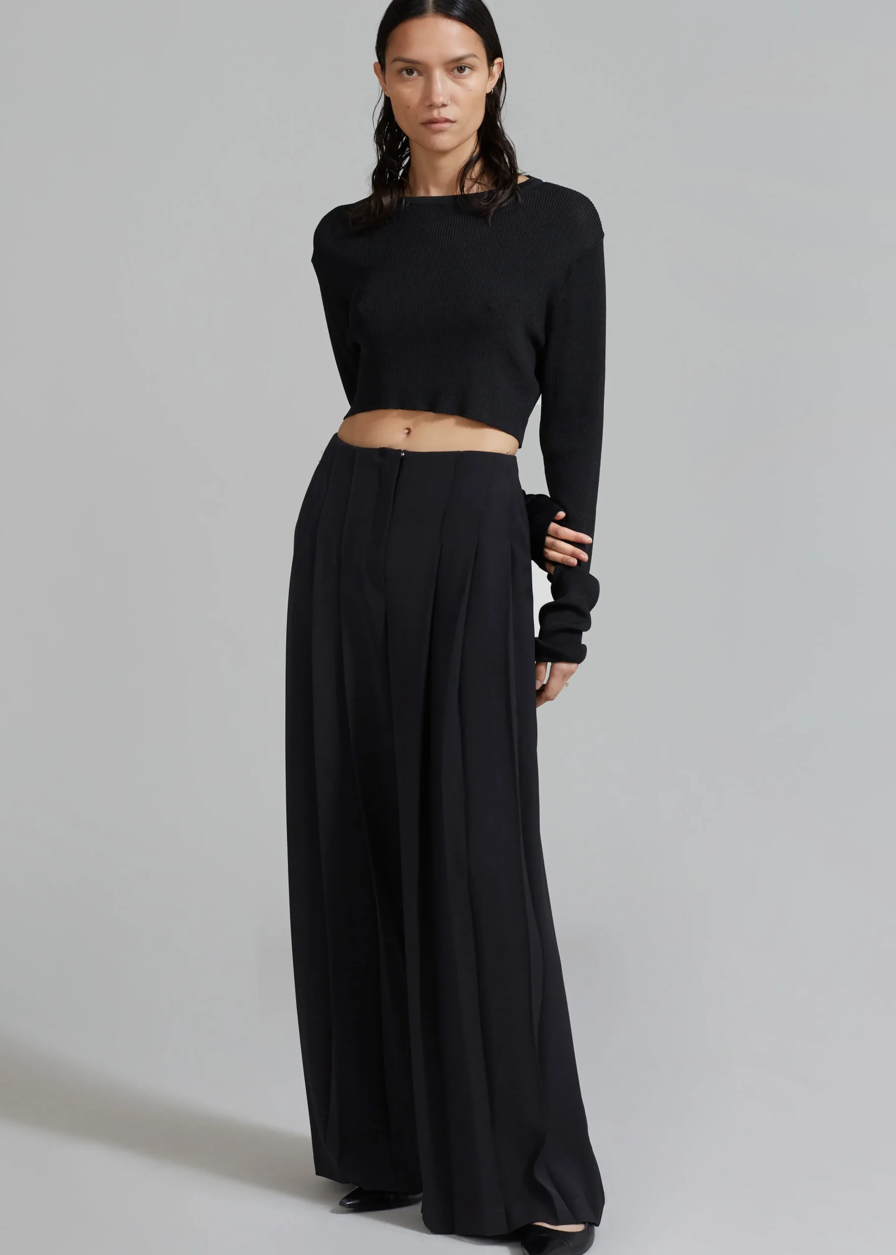 The Frankie Shop Dillon Pleated Pants Black Hot