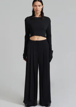 The Frankie Shop Dillon Pleated Pants Black Hot