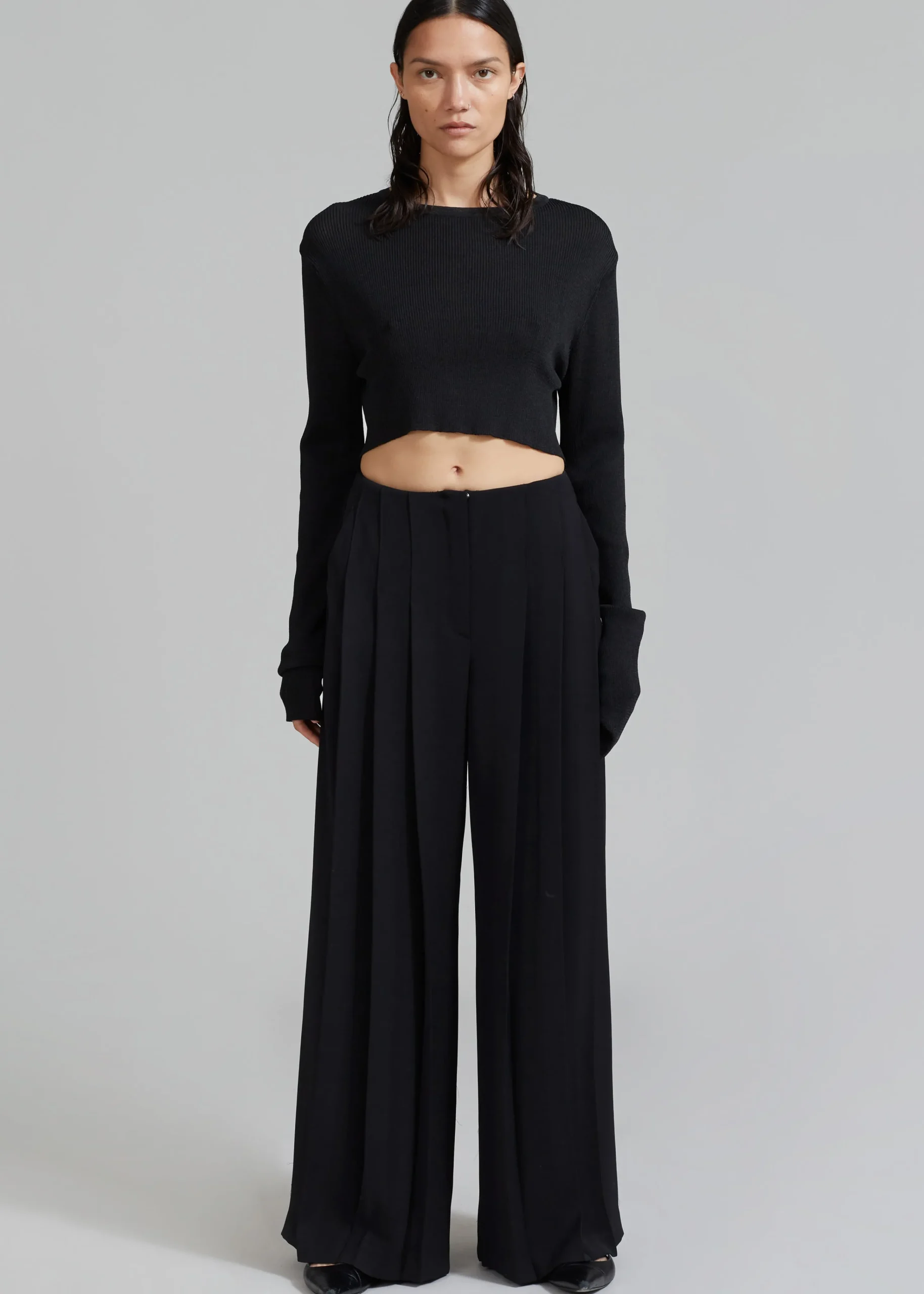 The Frankie Shop Dillon Pleated Pants Black Hot