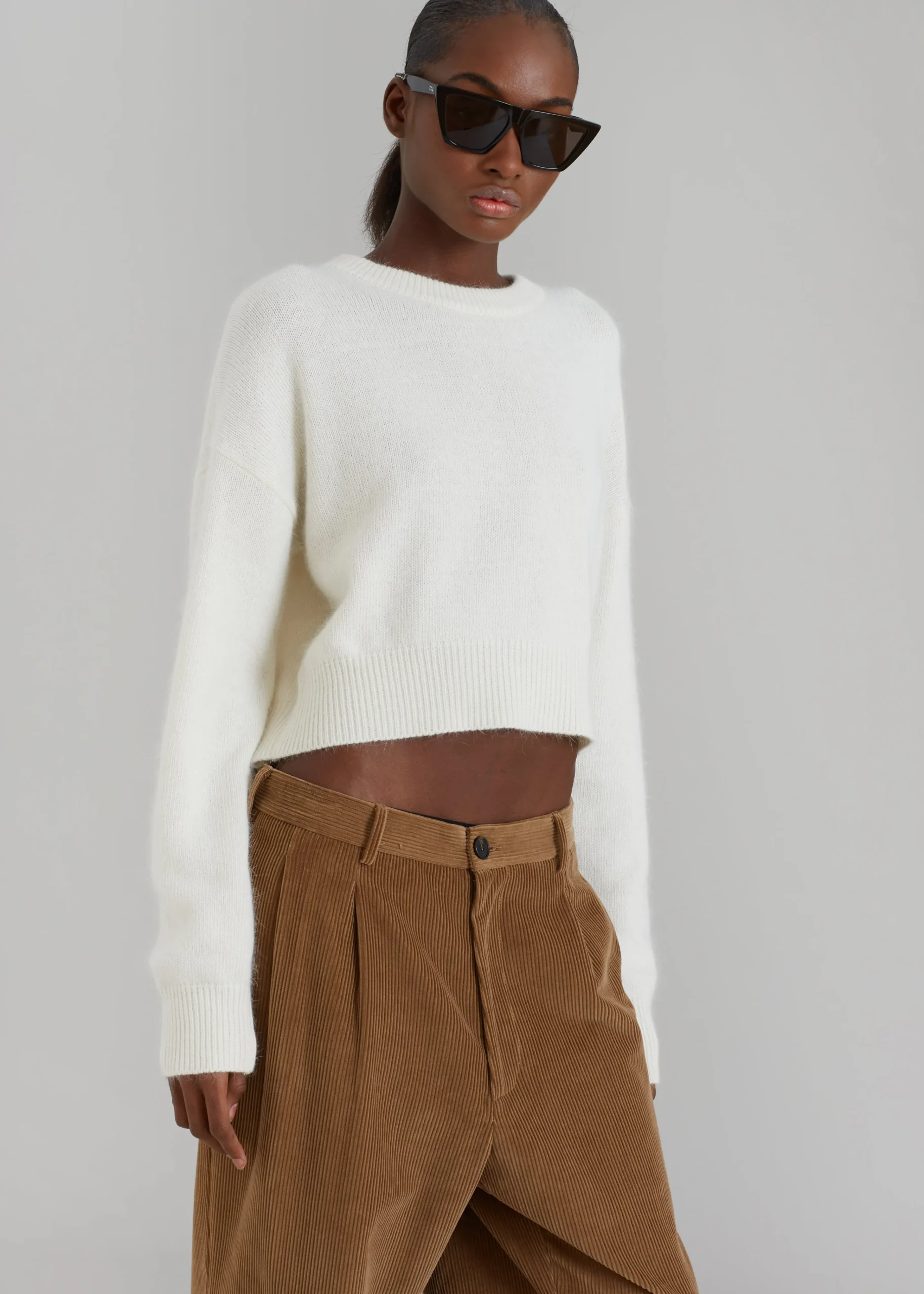 The Frankie Shop Dori Sweater & Scarf Set Cream Outlet
