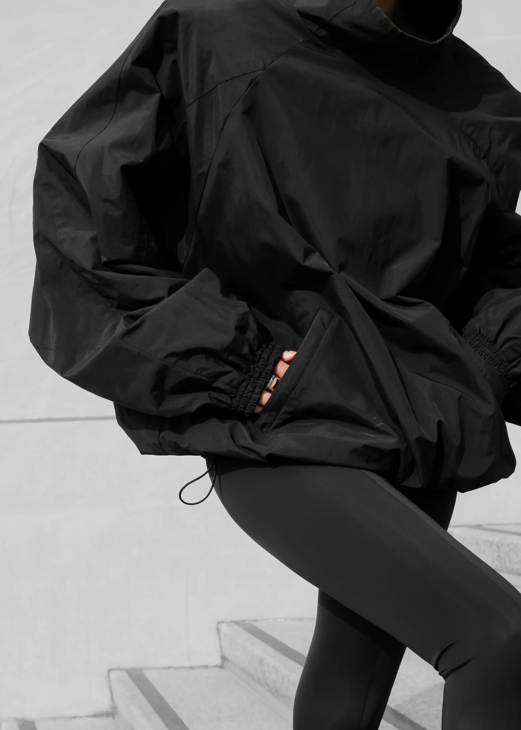 The Frankie Shop Doyle Mockneck Anorak Black New