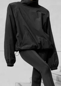 The Frankie Shop Doyle Mockneck Anorak Black New