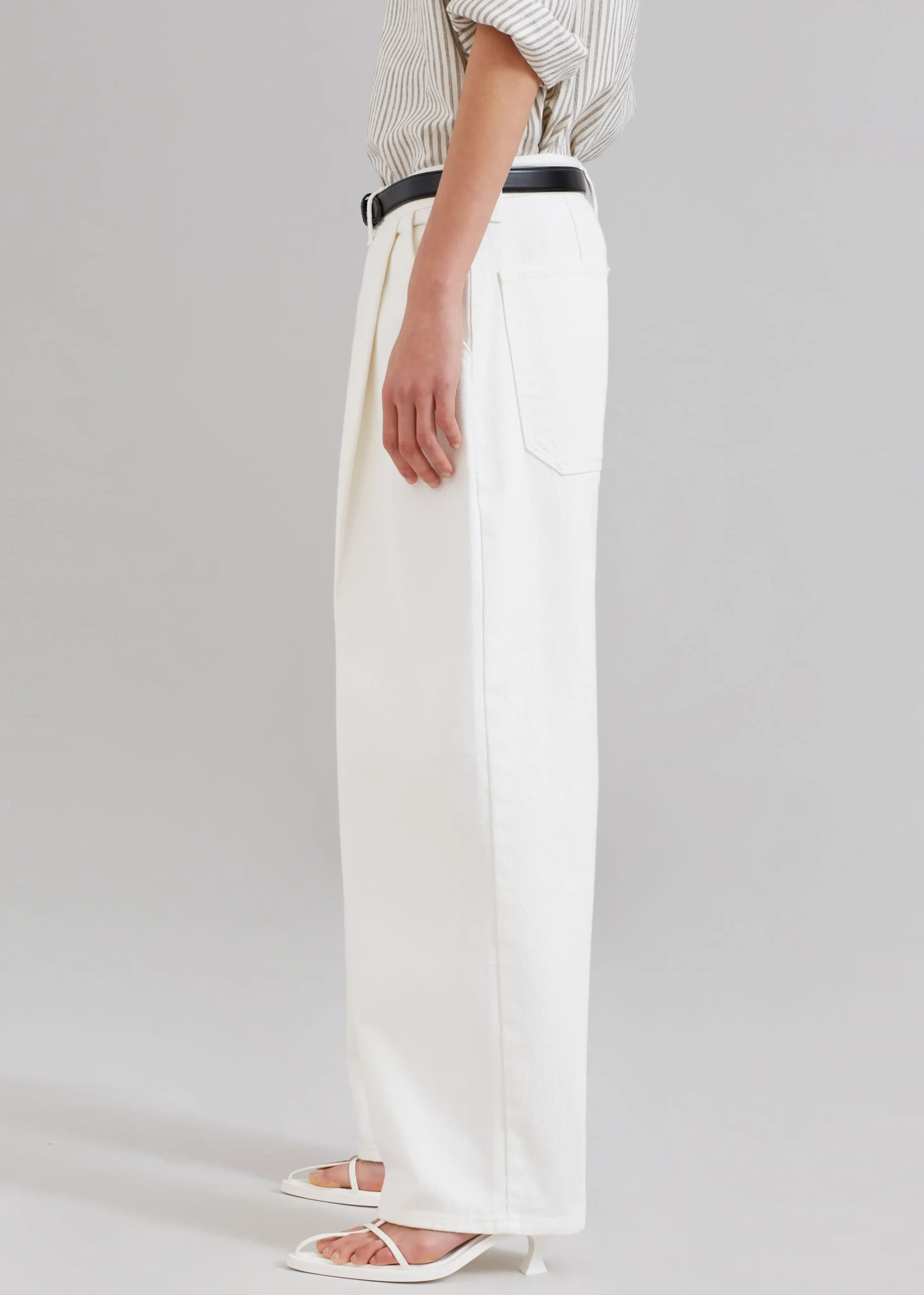 The Frankie Shop Drew Denim Pants White Discount