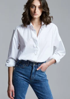The Frankie Shop Dusky Classic Oversized Shirt White