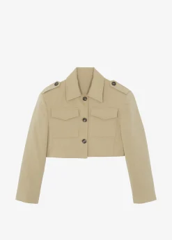 The Frankie Shop Eden Cropped Cargo Jacket Beige Clearance