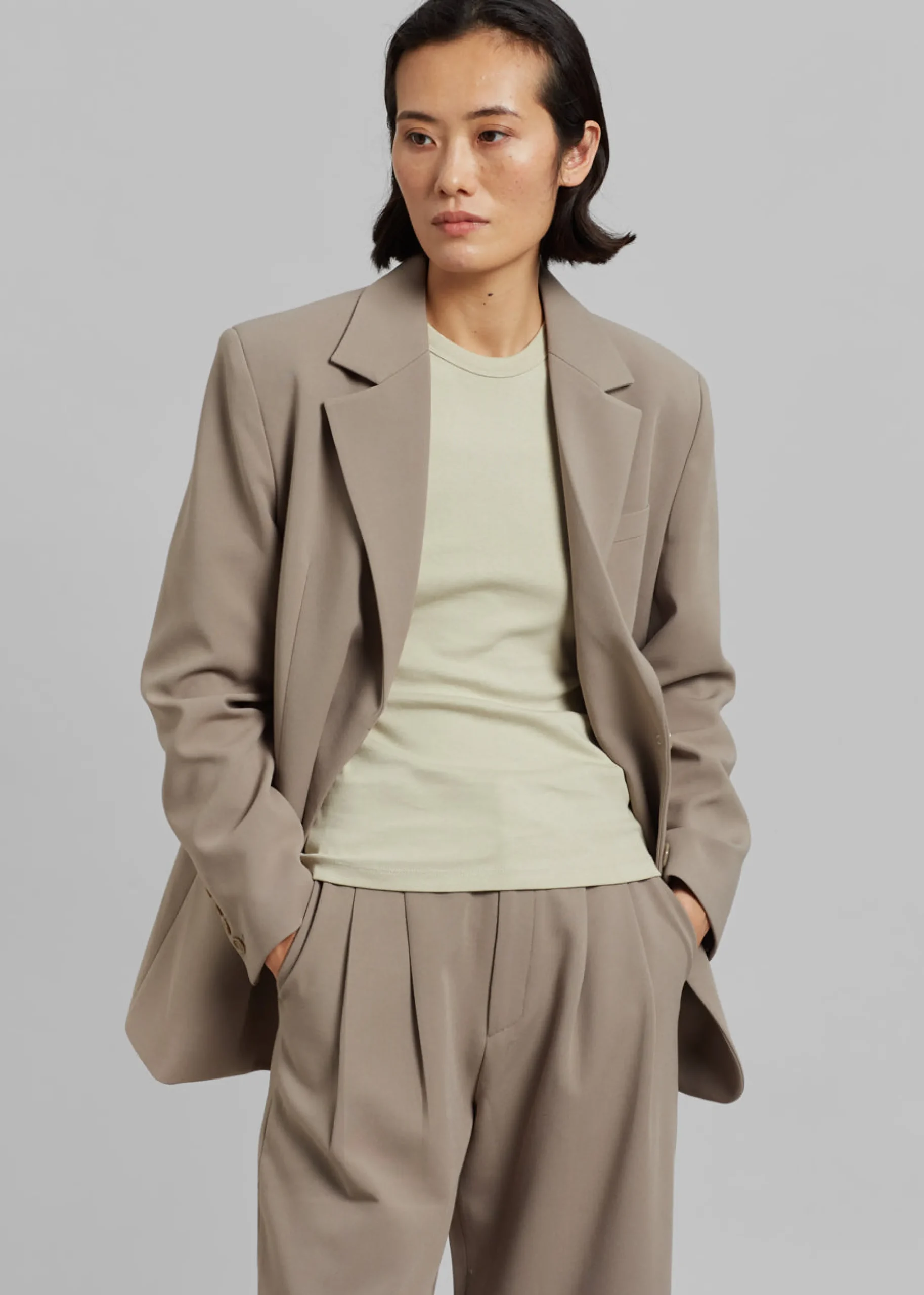 The Frankie Shop Eevi Wide Pants Taupe