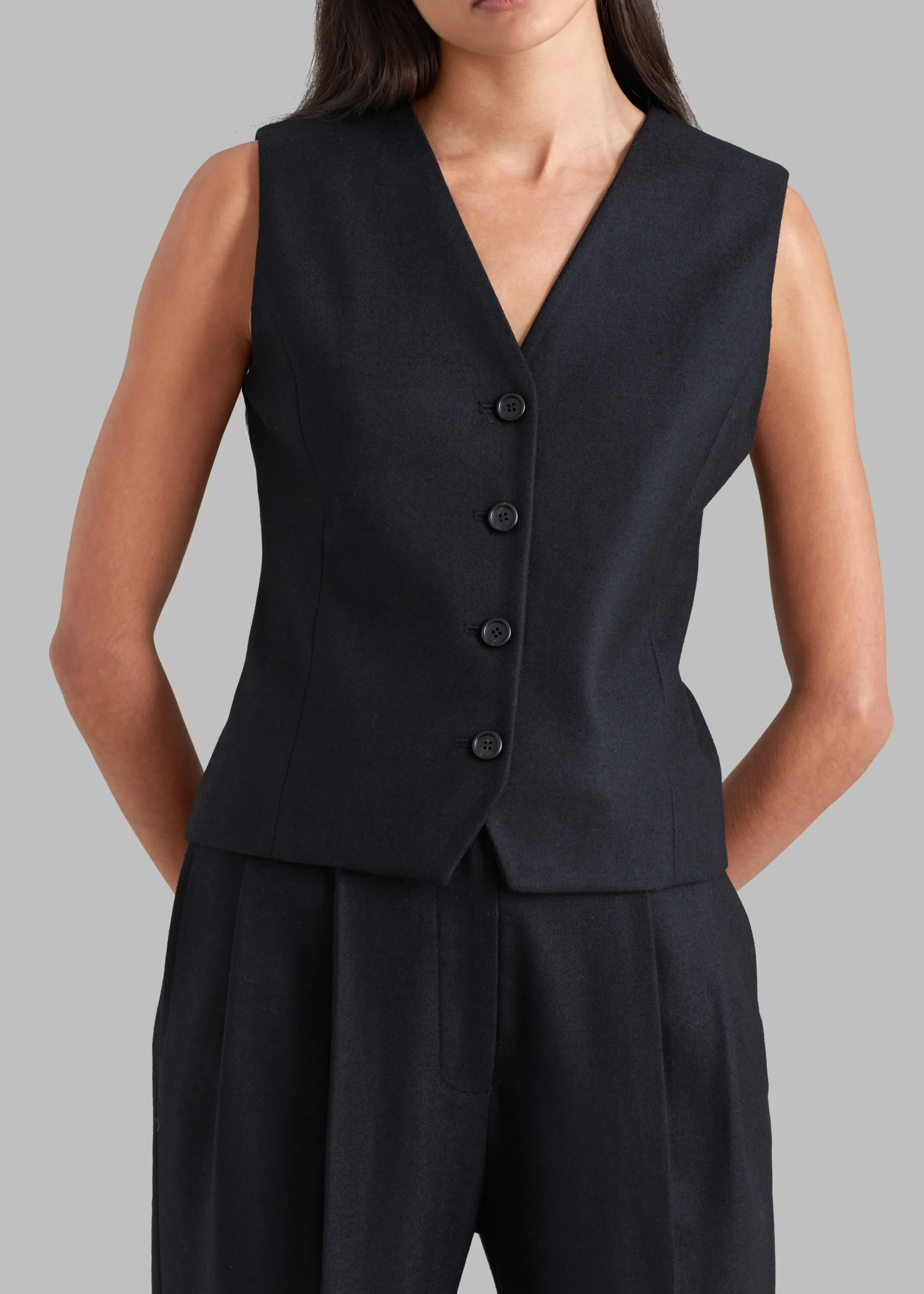 The Frankie Shop Eleanor Wool Vest Black Online