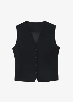 The Frankie Shop Eleanor Wool Vest Black Online
