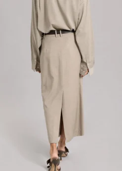 The Frankie Shop Eli Pencil Skirt Taupe Melange Clearance
