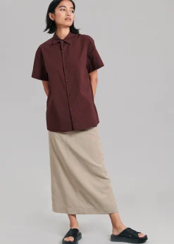 The Frankie Shop Eli Pencil Skirt Taupe Melange Clearance