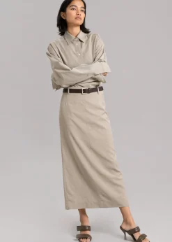 The Frankie Shop Eli Pencil Skirt Taupe Melange Clearance