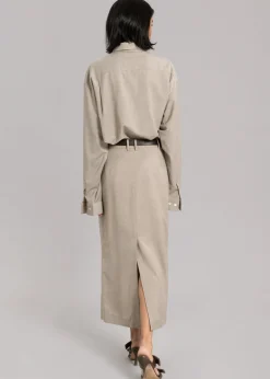 The Frankie Shop Eli Pencil Skirt Taupe Melange Clearance
