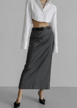 The Frankie Shop Eli Pencil Skirt Charcoal Hot