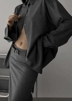 The Frankie Shop Eli Pencil Skirt Charcoal Hot