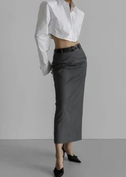 The Frankie Shop Eli Pencil Skirt Charcoal Hot