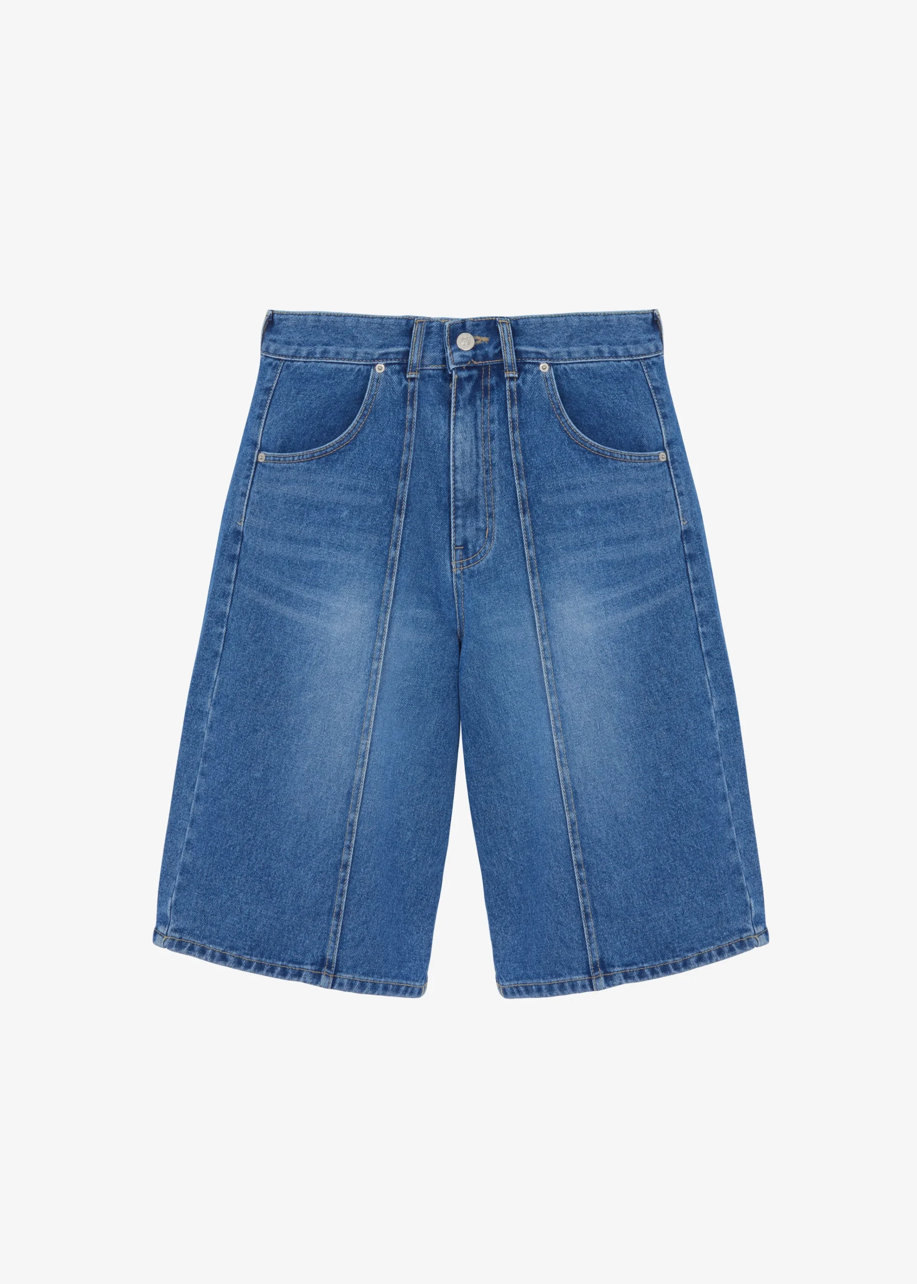 The Frankie Shop Elia Denim Bermuda Shorts Medium Wash Best