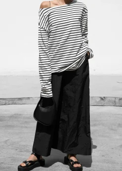 The Frankie Shop Elin Boatneck Top Black Stripe Discount