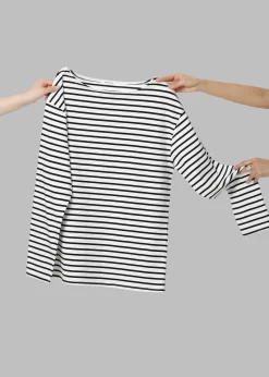 The Frankie Shop Elin Boatneck Top Black Stripe Discount