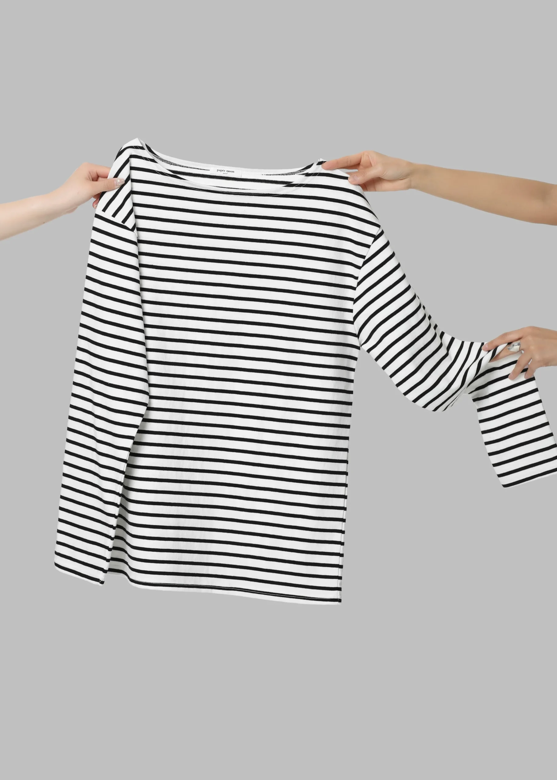 The Frankie Shop Elin Boatneck Top Black Stripe Discount