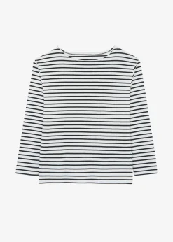The Frankie Shop Elin Boatneck Top Black Stripe Discount