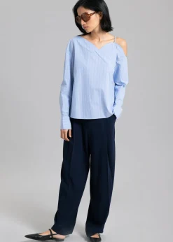 The Frankie Shop Eliz Shirt Blue Stripe Clearance