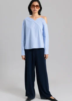 The Frankie Shop Eliz Shirt Blue Stripe Clearance