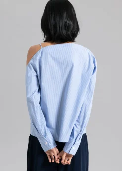 The Frankie Shop Eliz Shirt Blue Stripe Clearance